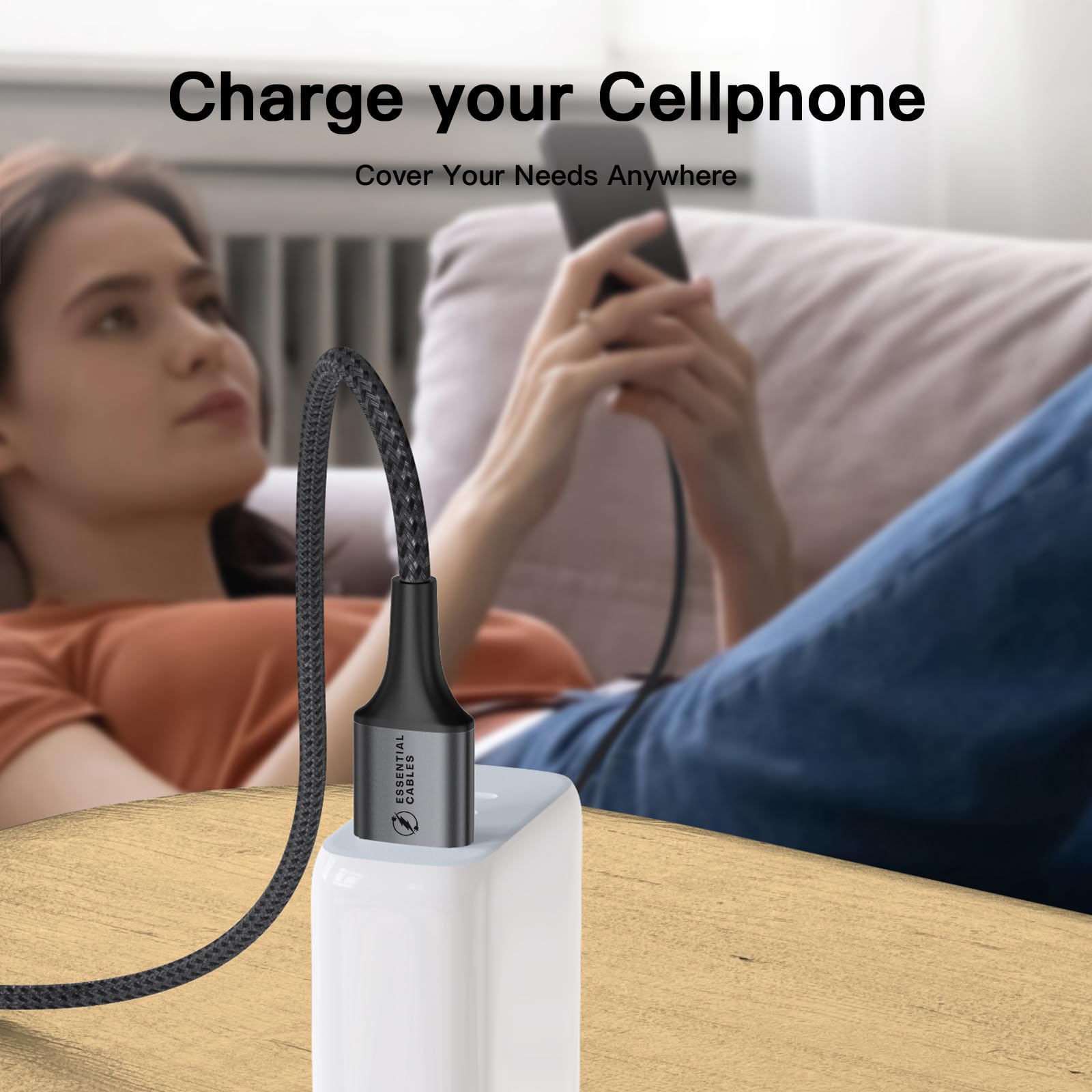 Cable de carga USB C de 2 m 3.1 A tipo C, cable de carga rápida, trenzado USB A a USB-C, cable de carga USB C para iPhone 16 15 Pro, Samsung Galaxy S24 S23 Ultra, Pixel 9, iPad Air, Switch, Steam,