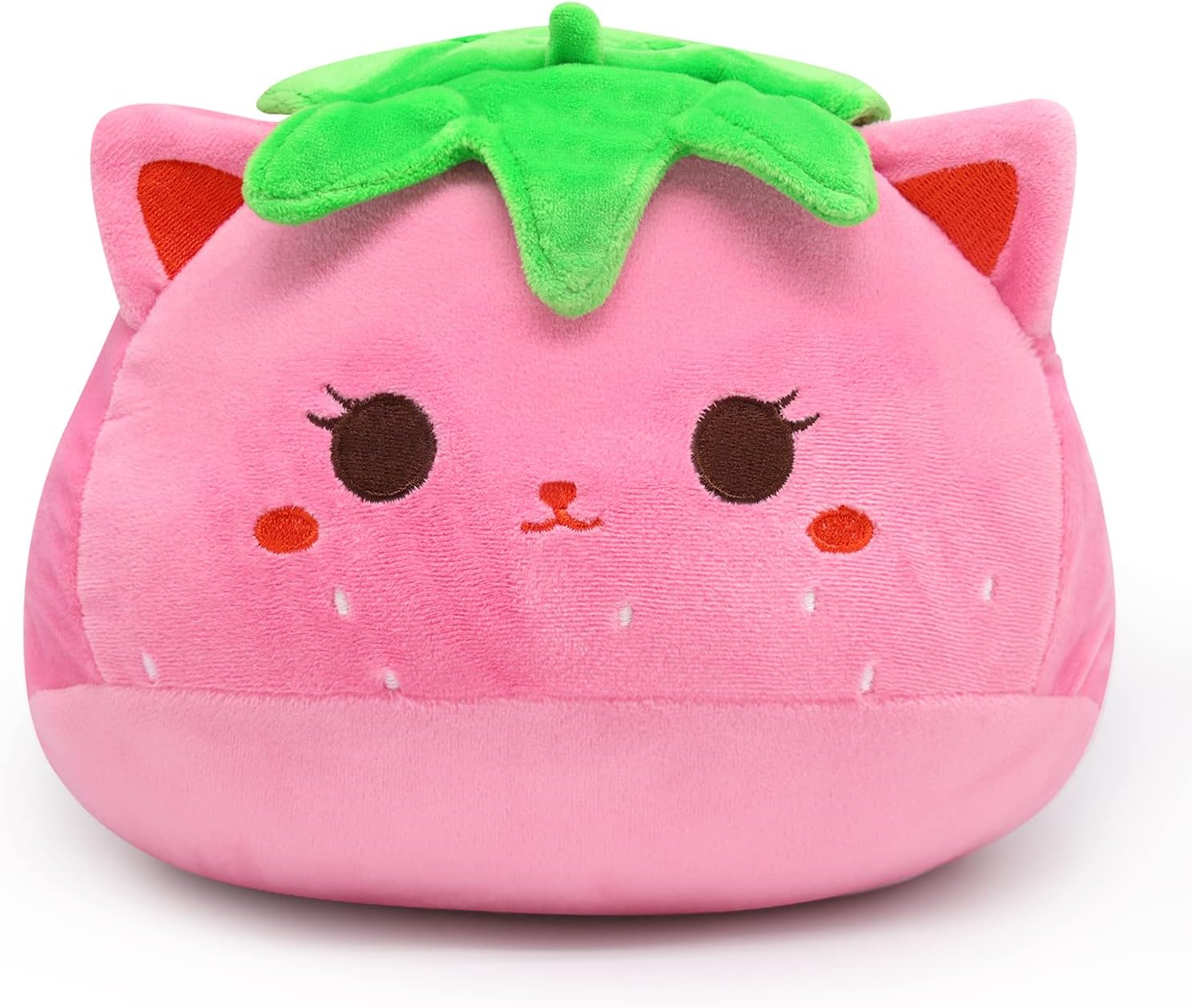 KOPHINYE Strawberry Cat Plush 8 Inch Kawaii Strawberry