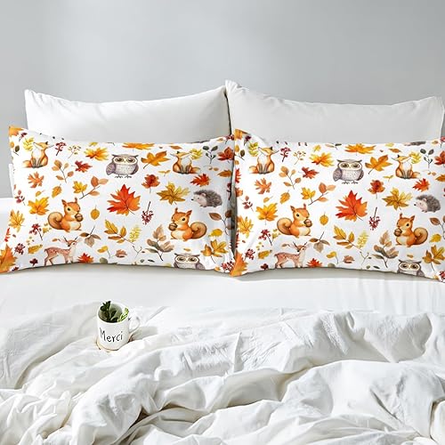 Miniatura 57 de Erosebridal Pumpkin Bedding Set King Size Thanksgiving Day Gifts Duvet Cover Autumn Harvest Comforter Cover Farm Maple Leaf Pumpkin Sunflower