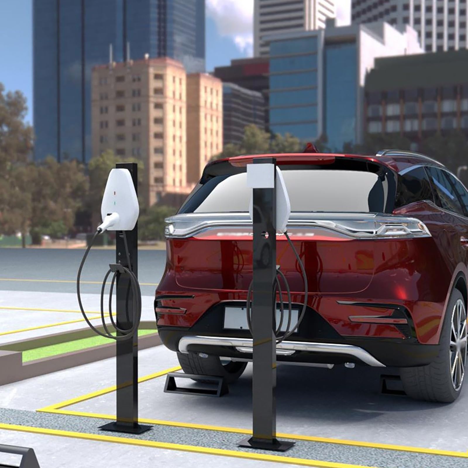 Pedestal Single per Wallbox di Ricarica EV, Supporto Universale per Wallbox e Palo di Montaggio con Gancio, Impermeabile e Resistente, Resiste Facilmente Alle Intemperie, Sicuro