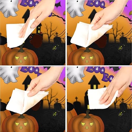 Miniatura 3 de Mantel redondo de Halloween con borde elástico, castillo de calabaza, fantasma, murciélago, lavable, lavable, mantel de poliéster para cocina,