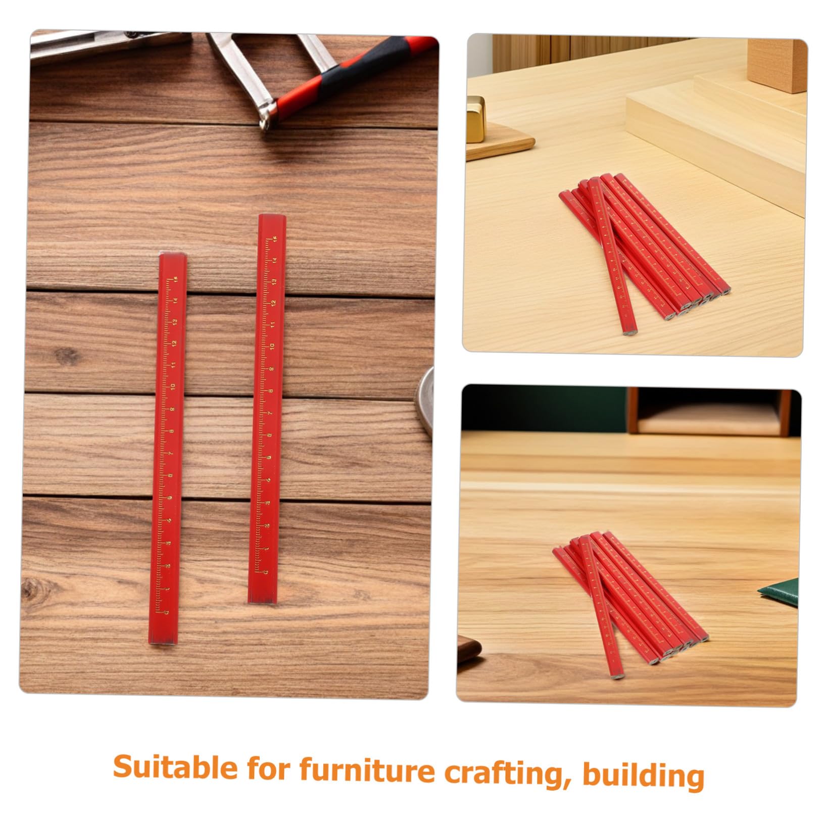 Cabilock 100 Piezas herramientas para trabajar la madera lapiz lápices para trabajar la madera Red