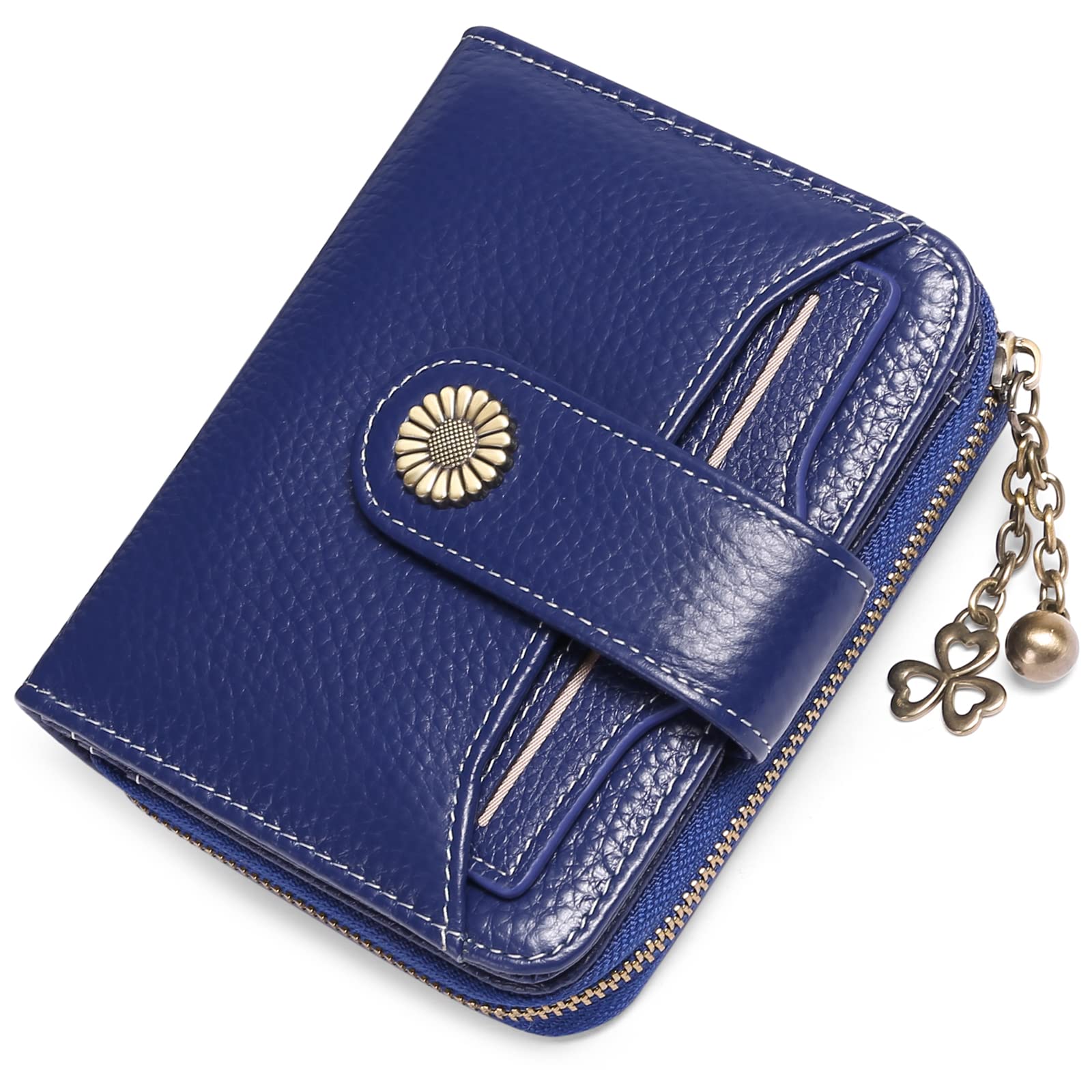Women's Small Purse, Women's Genuine Leather, with Coin Compartment, Small Zip Wallet, Card Holder, with RFID Blocker