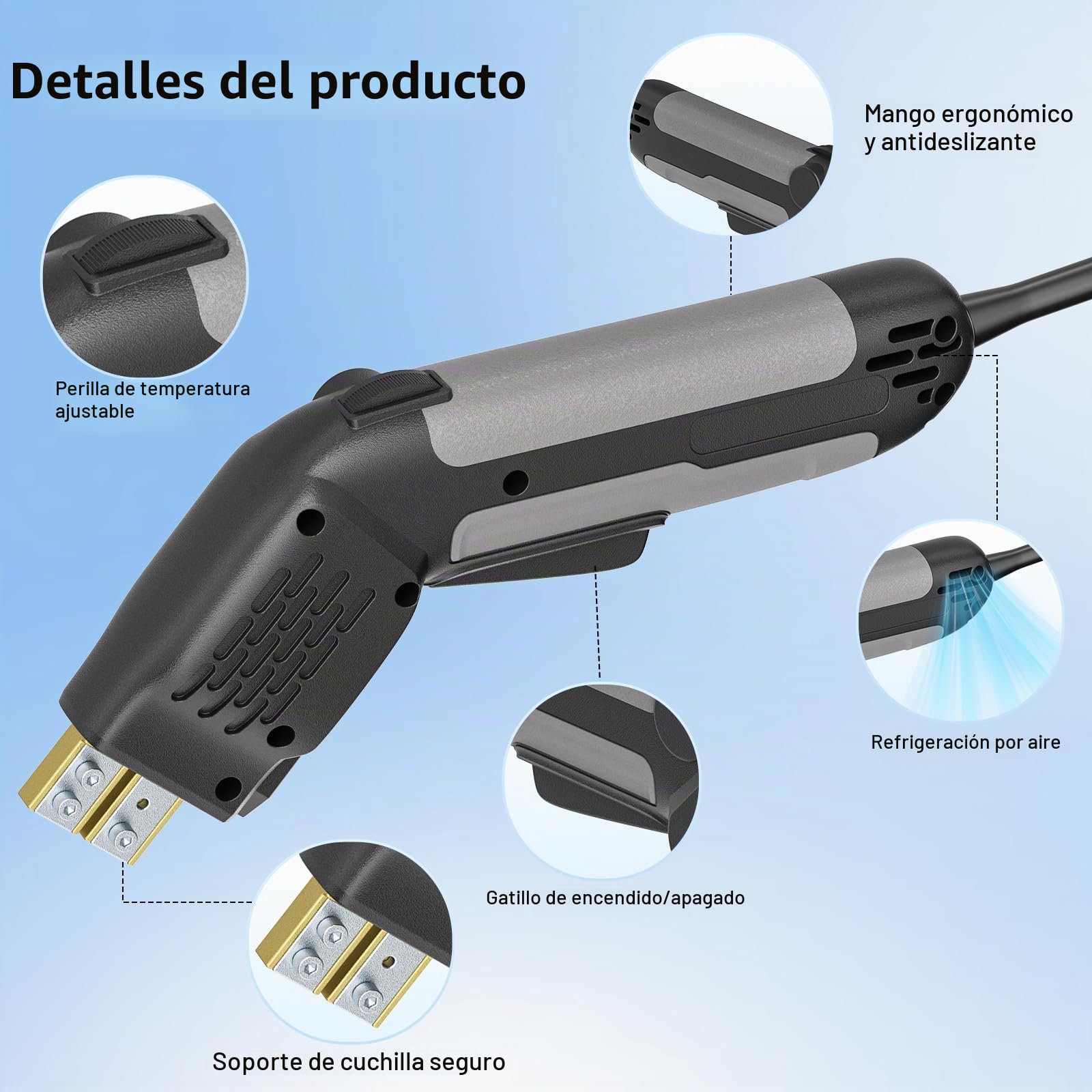 300W Cortador de Poliestireno, 50-600℃, Cortador de Espuma con 5 Cuchillas, Cuchilla Caliente Eléctrico para Poliestireno, EPS, Tablero KT, EVA, Cuerda, Tela, Espuma