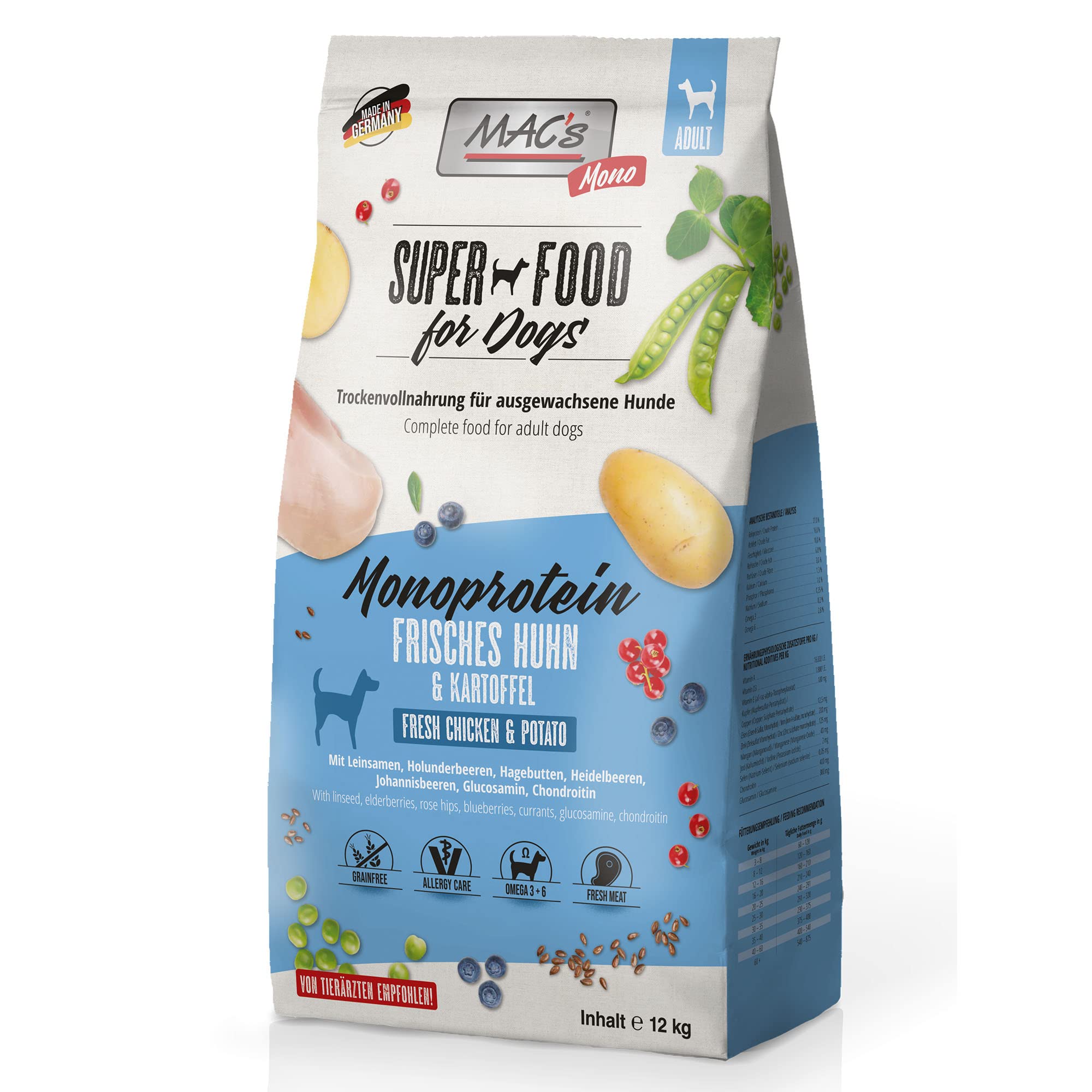 MACs Dog Mono kurczak, sucha karma dla psów, 12 kg