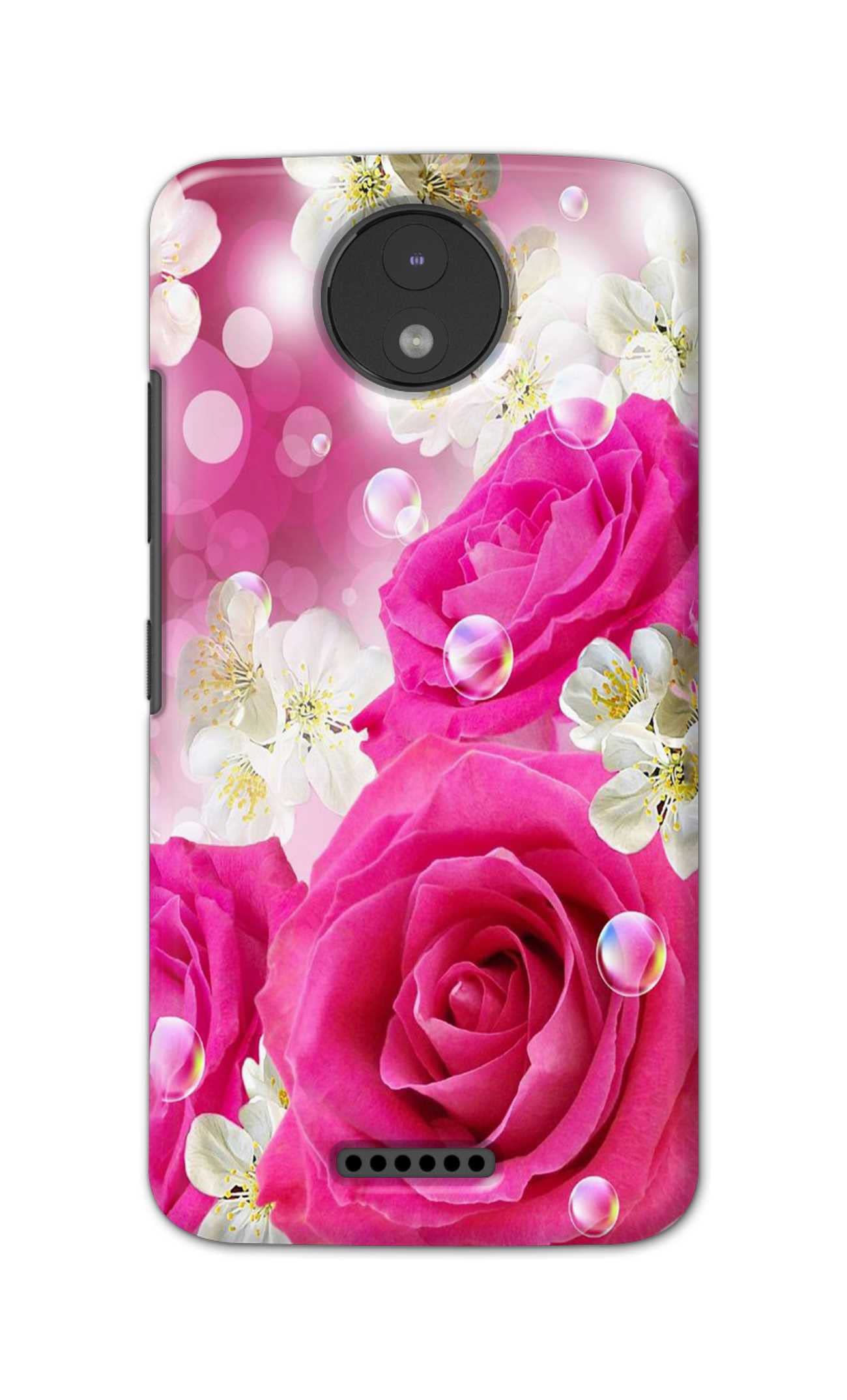 TweakyMod Designer Printed Hard Case | Pink Roses in Sky Back Cover Compatible with Moto C Plus