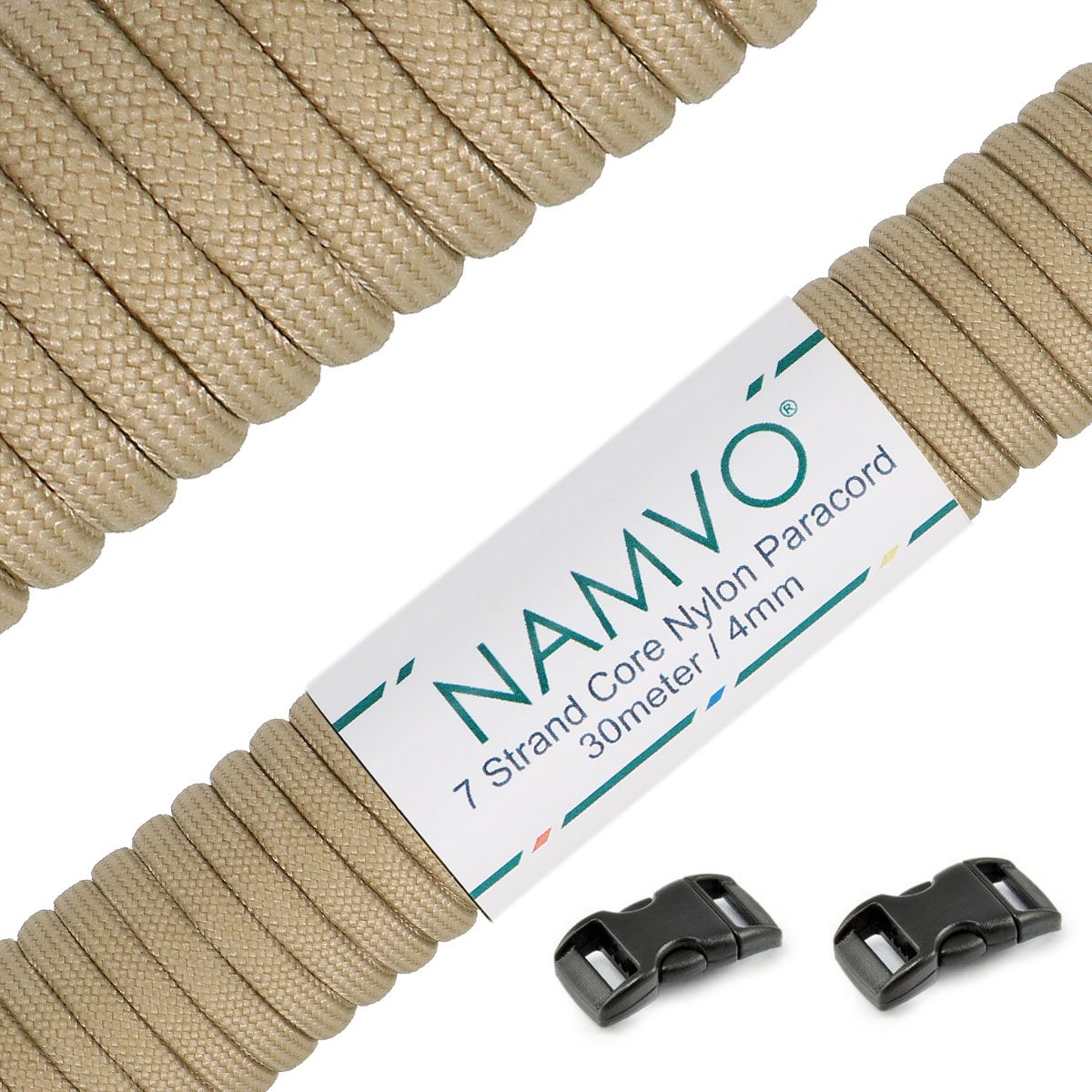 Namvo 550 Paracord Mil Spec Type III 7 Strand Parachute Cord Total Length 100ft/30 Meters Solid Color — view 10