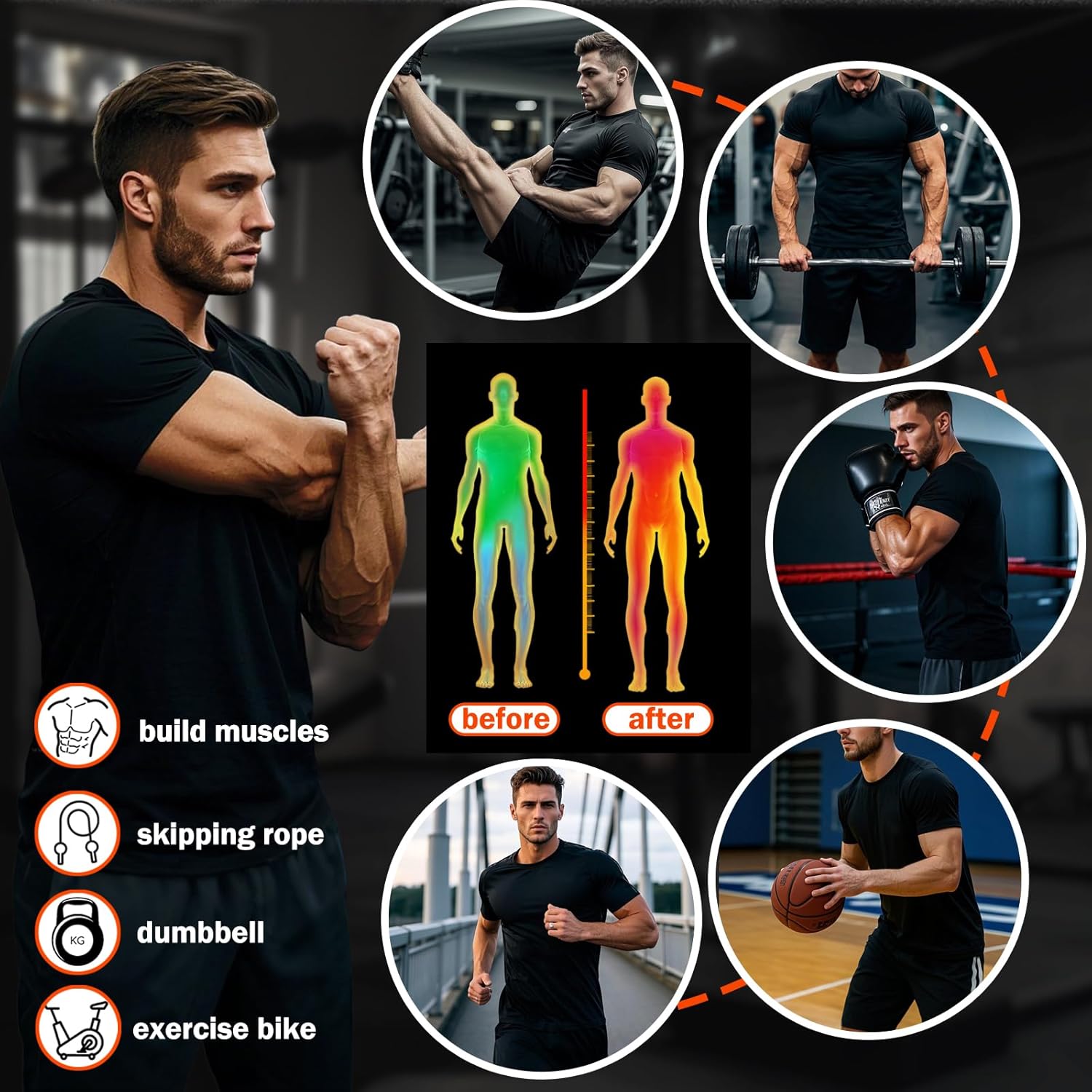 Sauna Shirt for Men Short Sleeve Sweat Suit Heat Trapping T-shirt Weight Loss Hot Suits Sports Gym Workout Shapewear - Image 6