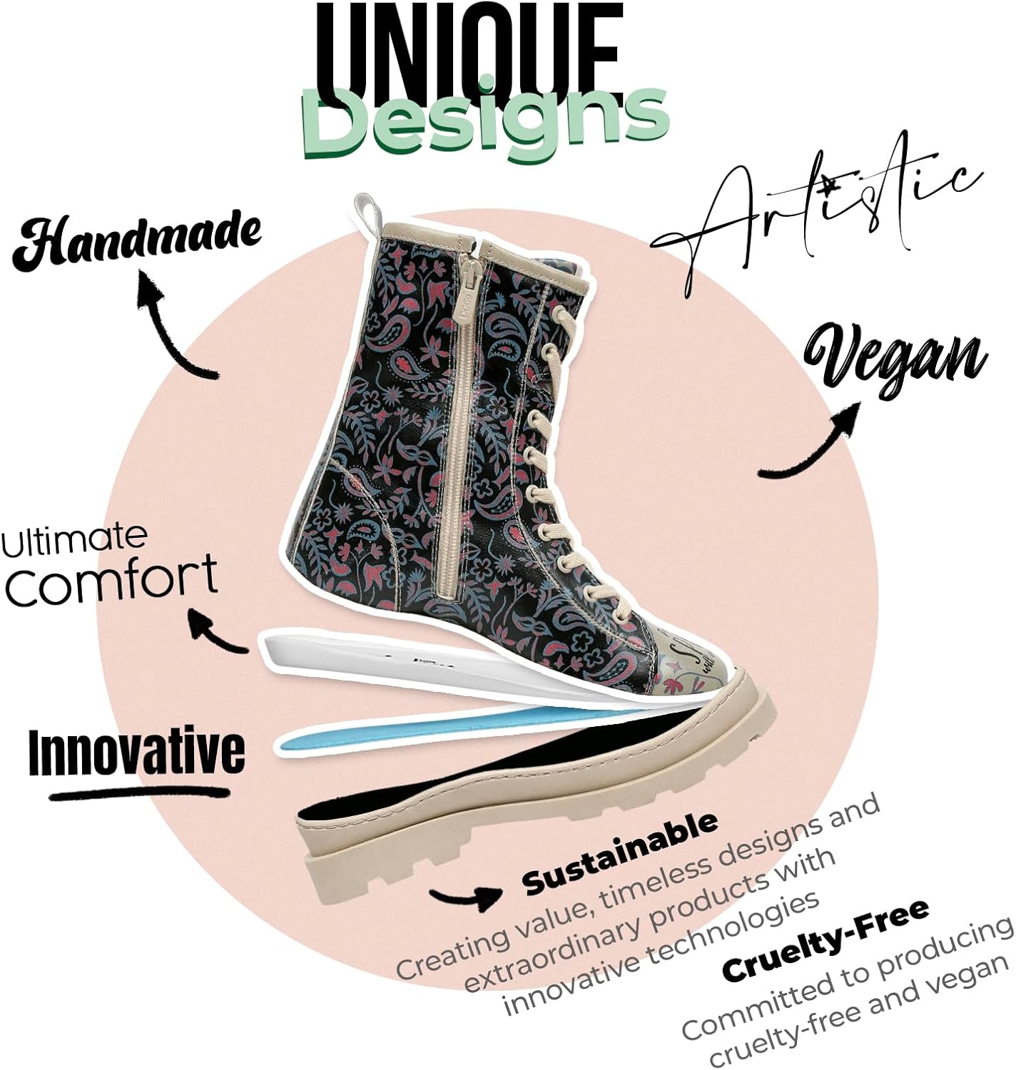 DOGO Gisele Boots for Women - Handmade and Vegan Leather Mid Calf Boots for Women,