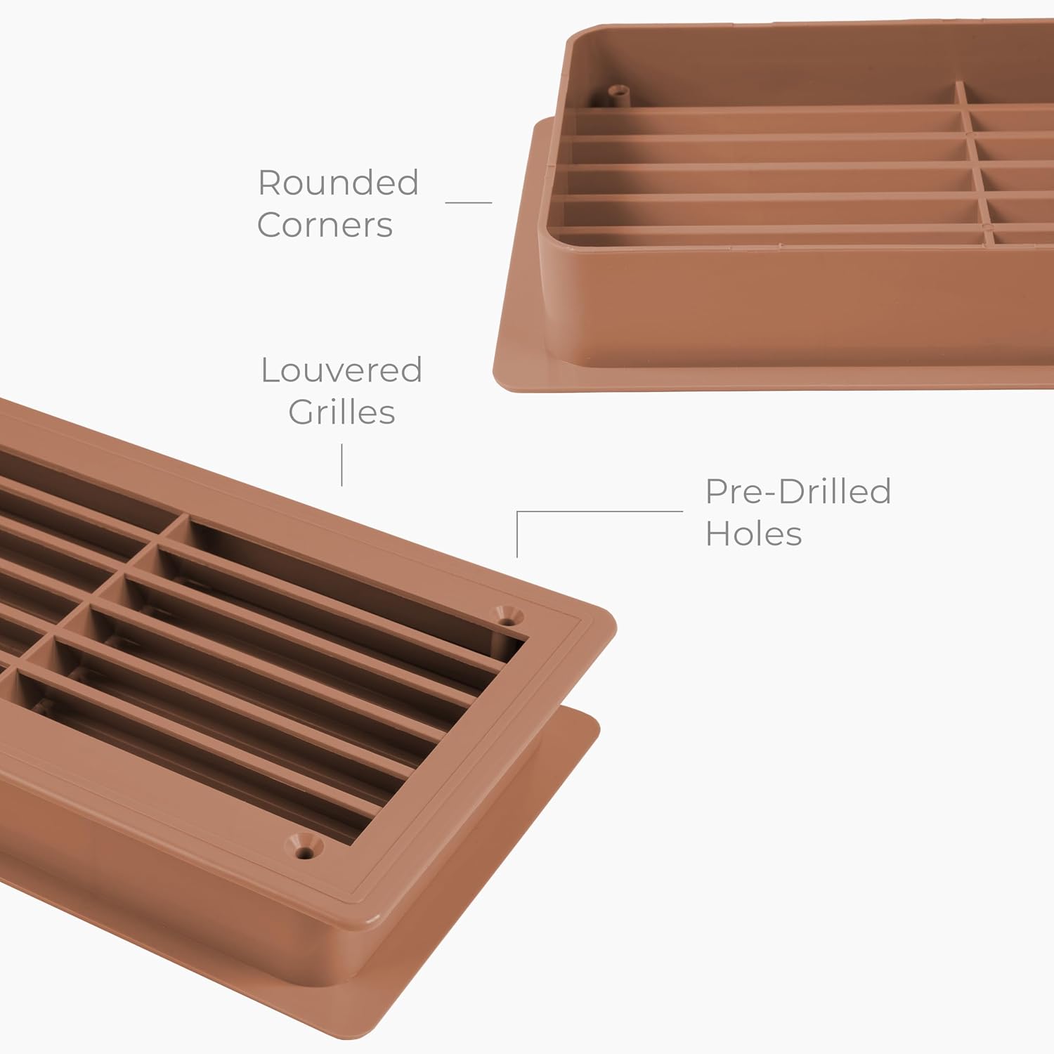 Awenta 18" x 5" Inch Two Sided Alder Color Door Air Vent cover - Door Vents for Interior Doors - Universal Furniture Ventilation Guard- Register for Bathroom, Bedroom, Garage, Kitchen, Furniture