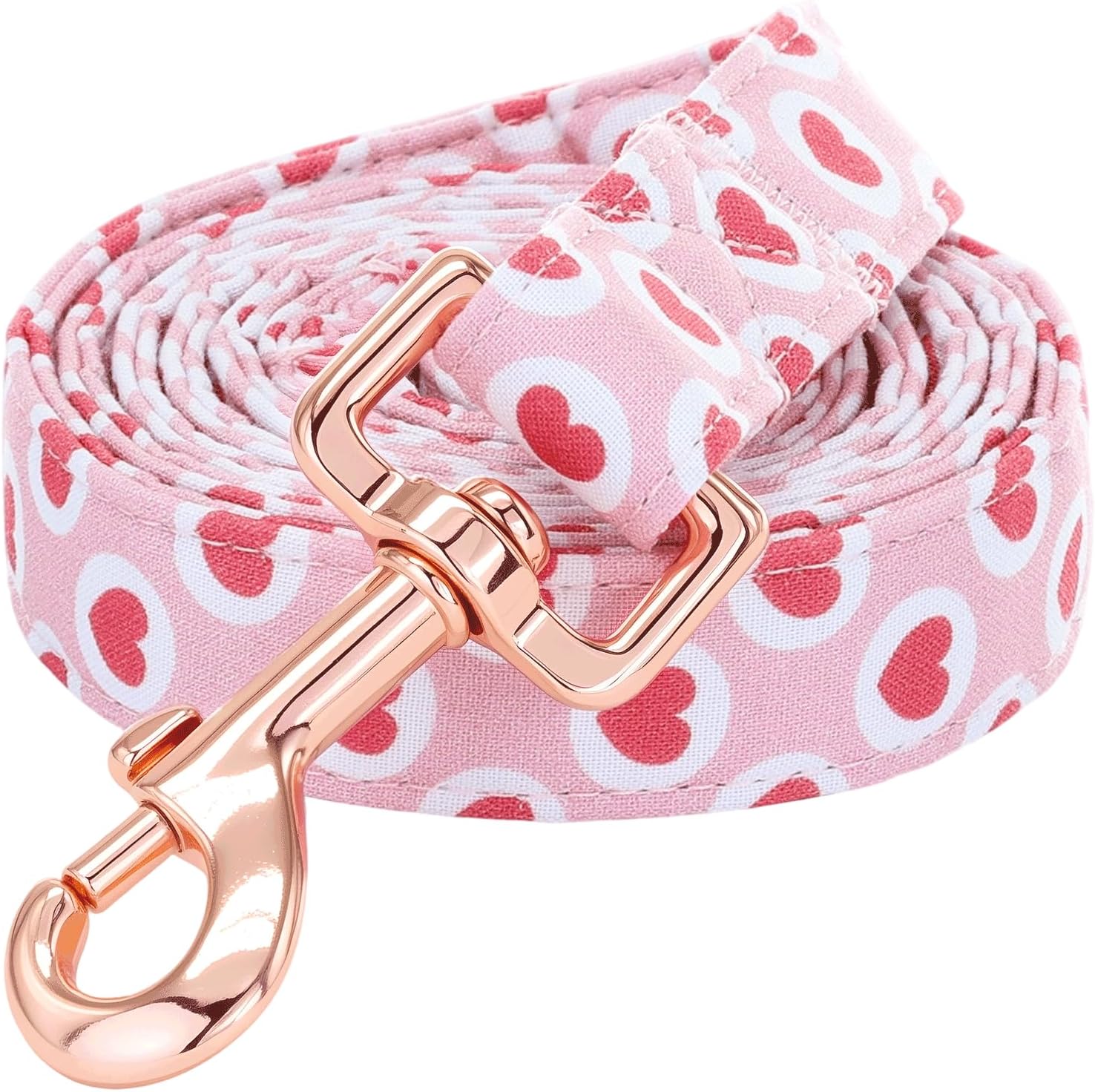 Lionheart glory Valentine's Day Dog Leash - Strong Dog Leash Red Hearts Print Soft Training Dogs Leashes Handle for Small Medium and Large Girl or Boy Dogs Puppy Leashes