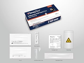 Supply Cube Influenza A/B Rapid Test Kit - Easy to Use Self Testing Influenza Flu Virus Test Kit - One Step Test for Flu - Quick Self Test at Home with Nasal Swab - 5 Pack