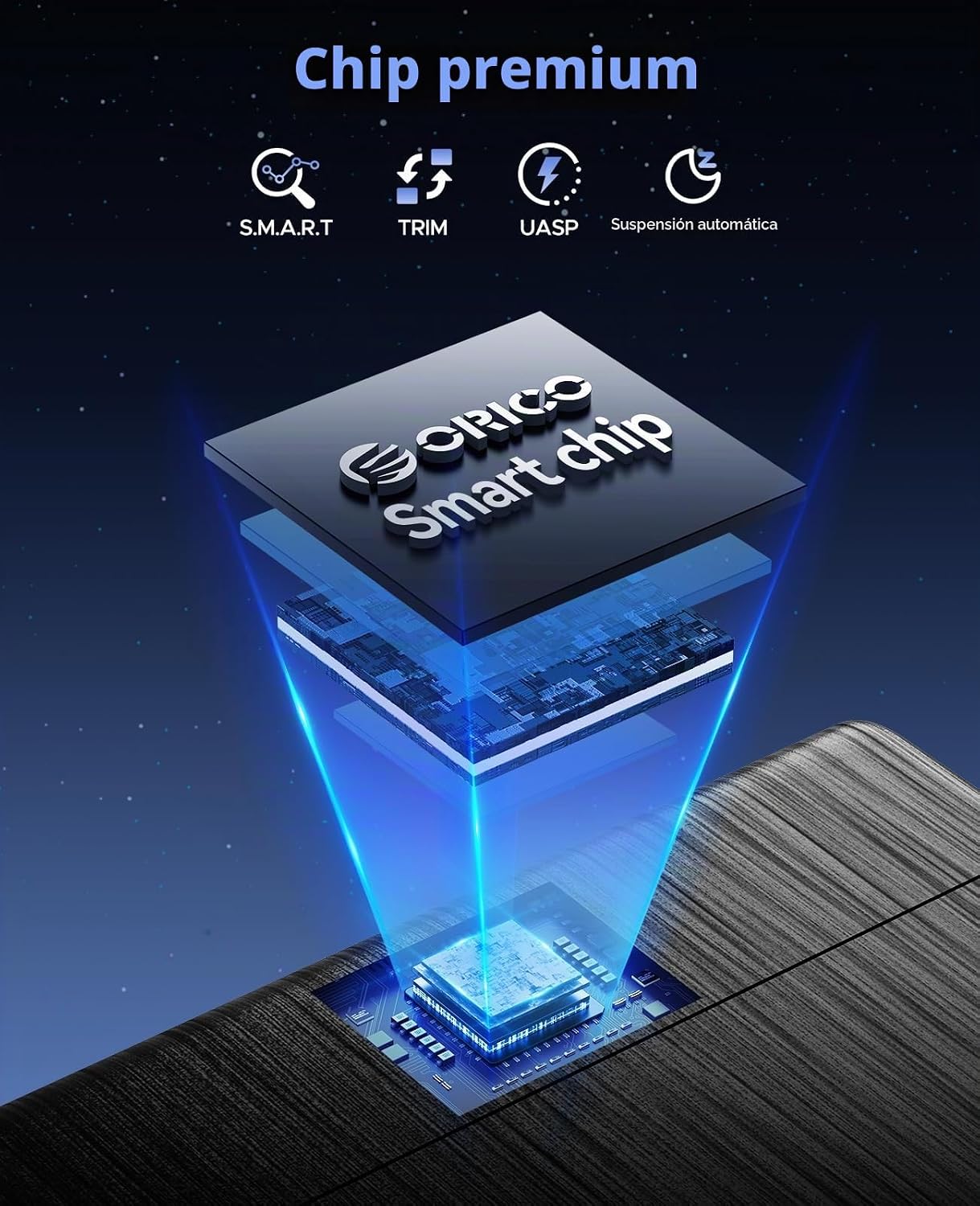 ORICO Caja Disco Duro 2.5» USB 3.0 con UASP, Carcasa y Adaptador Disco Duro para HDD SSD SATA I/II/III de 7mm y 9.5mm de Altura, para Windows/Linux/Mac, Montaje sin Herramientas,ABS-Negro(2189U3 4