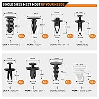 Vista 72 de GOOACC 501 clips universales para automóvil, parachoques mixto, para panel de puerta, protector para cubierta del motor, retenedor de remaches