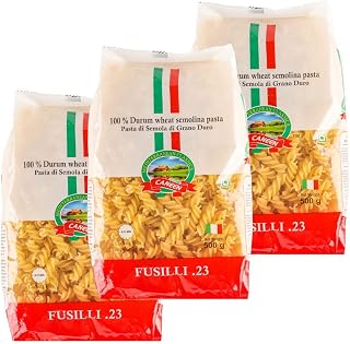 CANEEN Fusilli Pasta | 100% Durum Wheat | Ideal for Sauces and Salads | Warm or Cold Side | Vegetable Mix | Mac and Cheese | Pasta Gratin | Freezer Meals | Boiling | Tossing (Pack of 3, 500g Each)