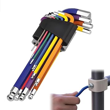 Allen Keys Sets 9PCS Hex Key Set Metric 1.5-10mm Multicolour | Long Ball End, Hexagon Spanner Set, for Furniture Assembly/Vehicle/Machine/Bicycle Repairs