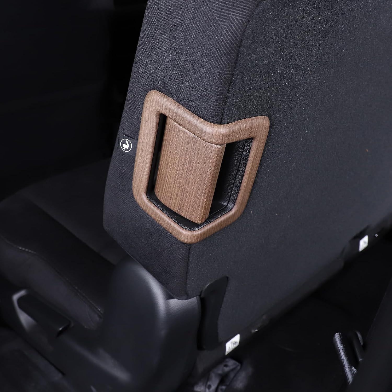 Seat Adjustment Button Frame Trim Fit for Honda Pilot 2015-2022 Rear Seat Backrest Release Button Car Rear Row Seat Handle Trim Frame ABS (Pear Wood Grain)