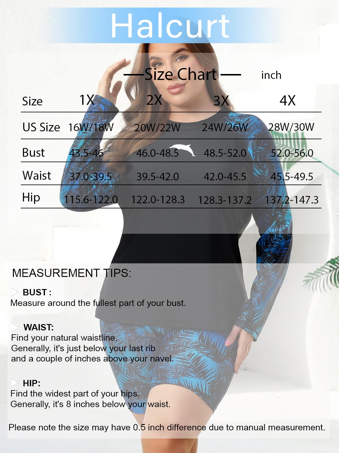 Halcurt Integrierter Damen-BH, langärmelig, Rashguard, Übergröße, 2-teiliges Badeanzug-Shirt und Shorts