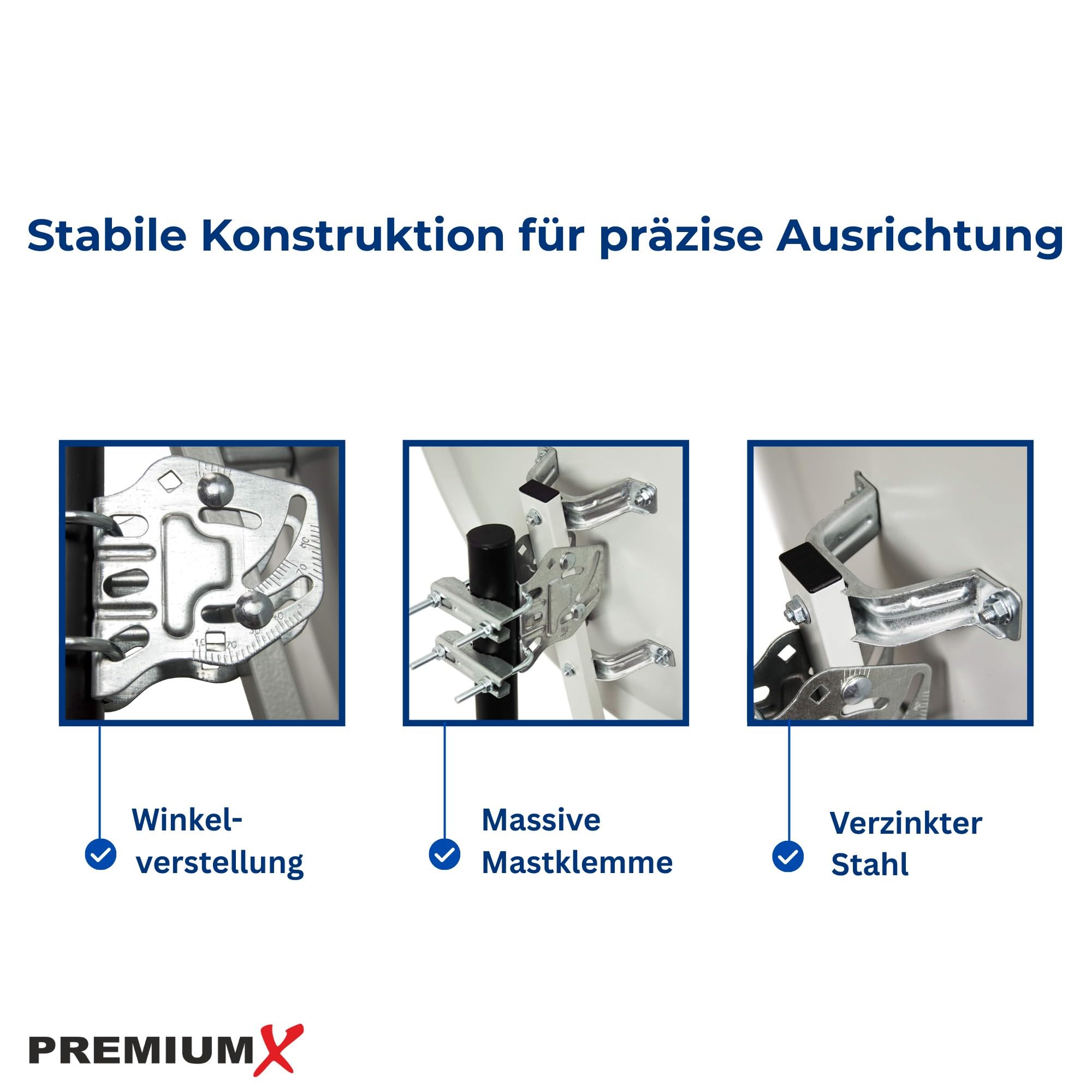 PXA80 Satellitenschüssel 80cm Aluminium Anthrazit SAT Offset Antenne
