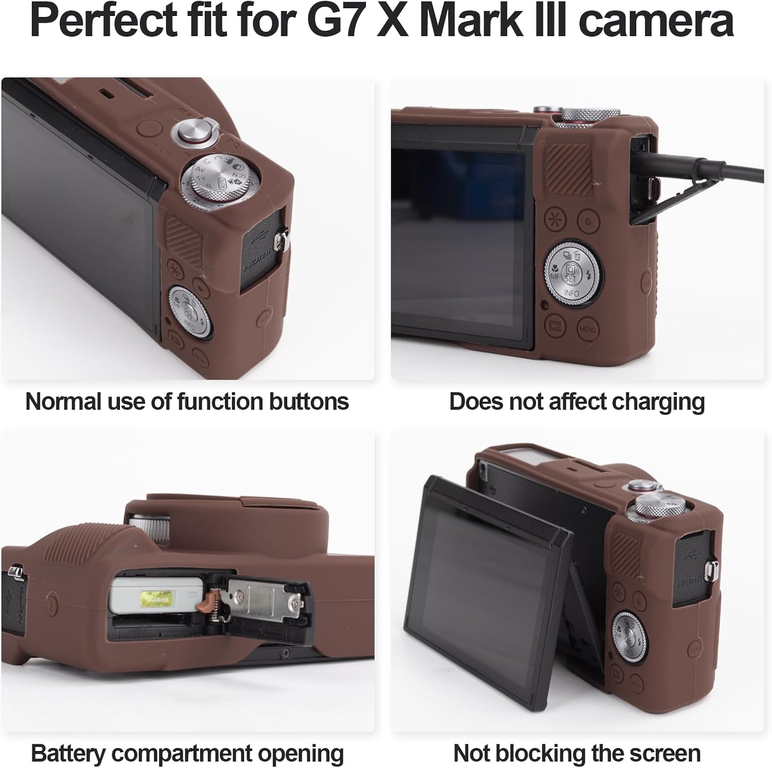 Rieibi Silicone Case for G7X Mark III Case, G7X Mark III Accessories with 2 pcs sreen Protectors,Detachable Lens Cover for G7X Mark III Cover