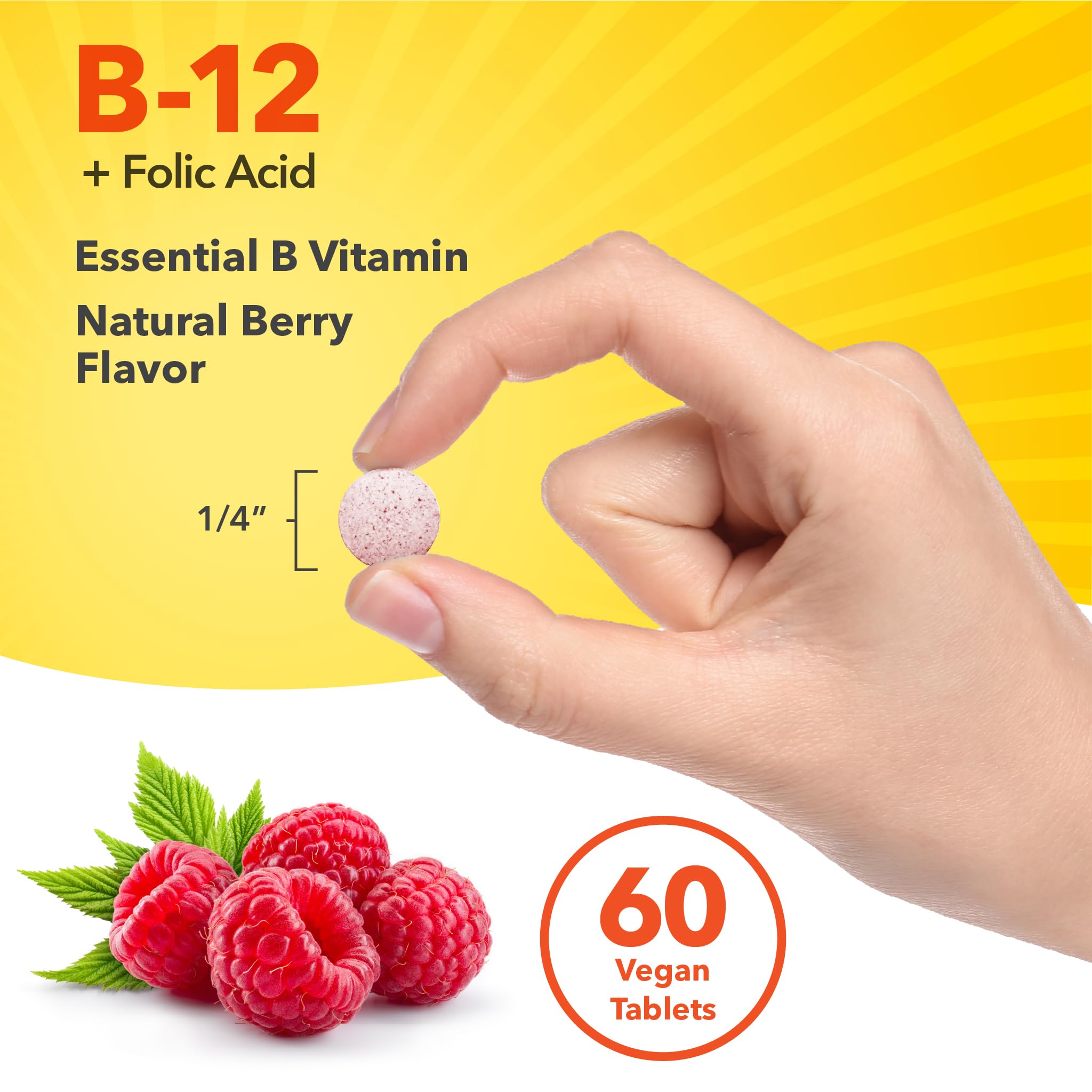Sundance Fast Dissolve Vitamin B-12 | with Folic Acid | 2500mcg | 60 Count — Amazon image 6