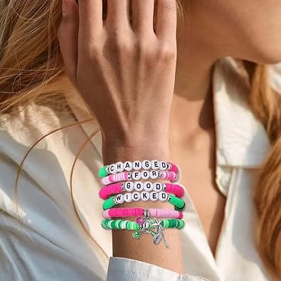 6pcs/set Colorful Friendship Bracelets, Personalized Multilayered Colorful Letter Bead Elastic Bracelets Hand Accessories