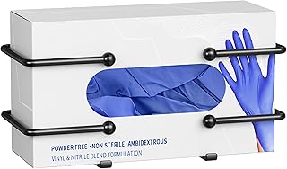 Glove Box Dispenser Wall Mount: Black Glove Holder Organizer for Disposable Glove Box & Tissue Box - Glove Organizer on Wall in Lab, Kitchen, Bathroom, Garage
