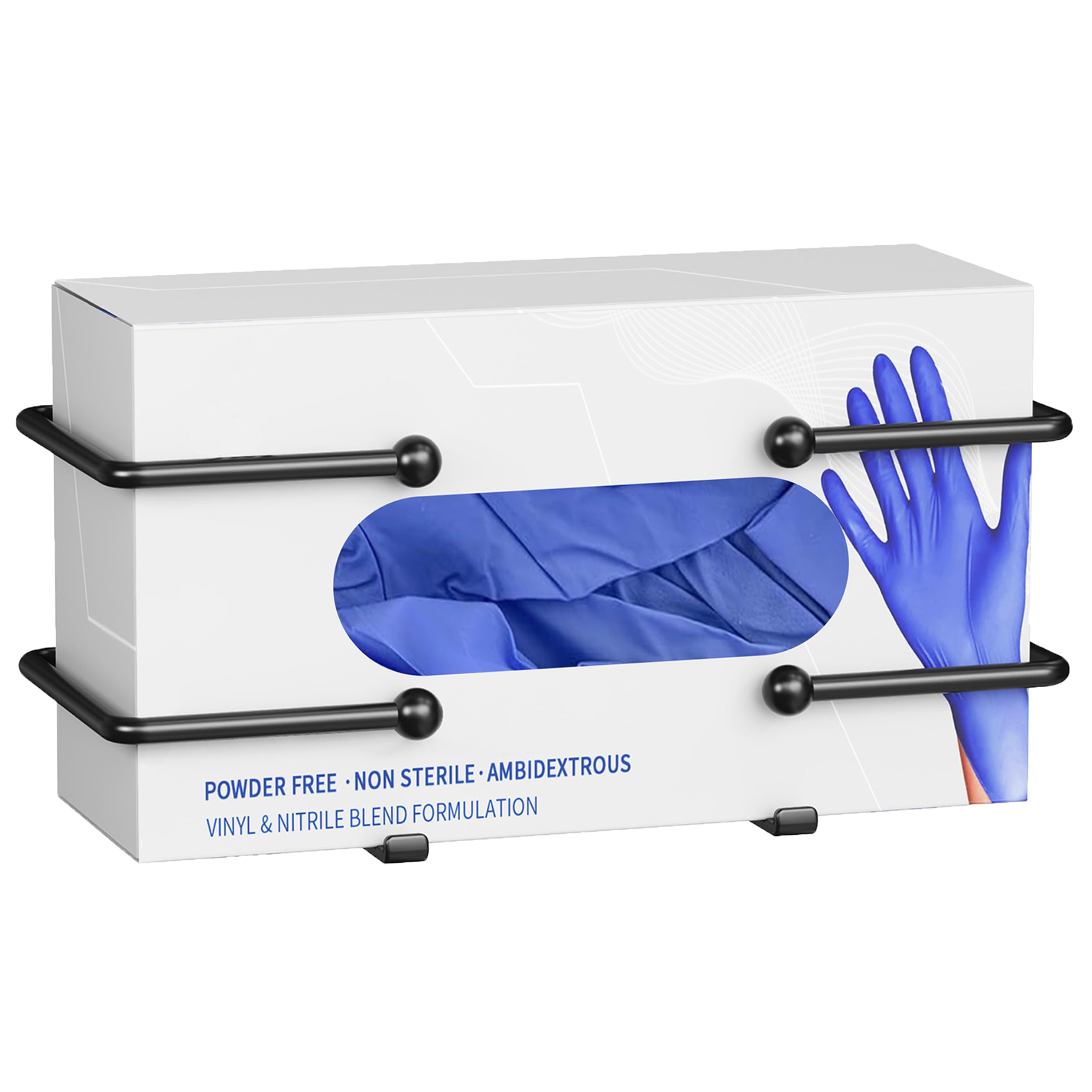 glove box dispenser wall mount black glove holder organizer for disposable glove box amp tissue box - glove organizer on wall in lab kitchen bathroom garage