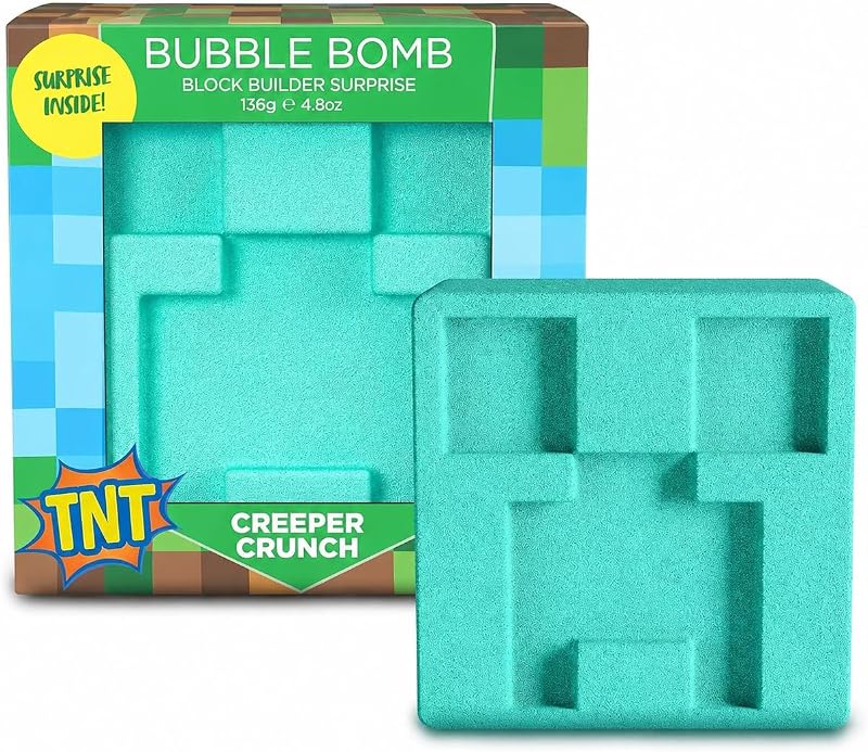 Bomba de banho infantil Two Sisters em formato de Creeper com brinquedo surpresa, 1 unidade