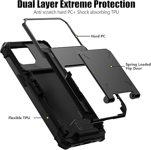 Miniatura 3 de Nvollnoe for iPhone 14 Case with Card HolderStore 5 Cards Dual Layer Heavy Duty Shockproof iPhone 14 Wallet Case with Hidden Card Slot Large Storage