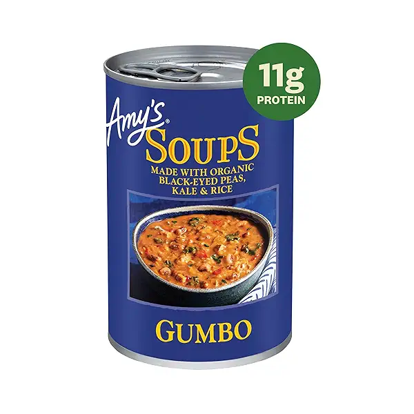 Amy's Soup, Black-Eyed Pea & Kale Gumbo, 14 Oz, Pack of 12 3