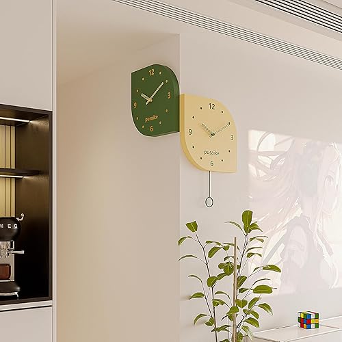 Miniatura 13 de Reloj de pared grande de 39 pulgadas, estilo nórdico naranja moderno, funciona con pilas, reloj decorativo de metal silencioso para sala de estar