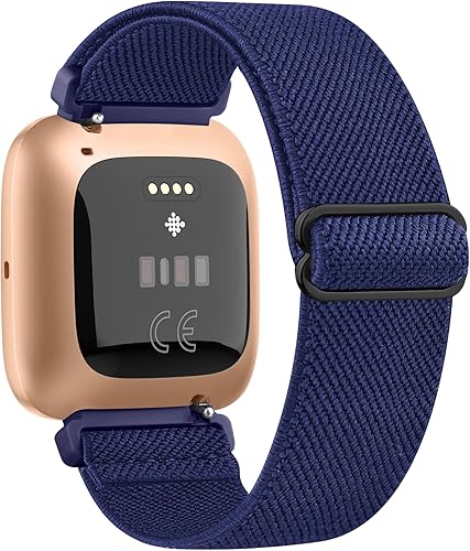 Miniatura 5 de AK Banda elástica compatible con Fitbit Versa 2 BandasFitbit Versa Bandas para mujeres y hombres, correas de nailon elásticas suaves ajustables para