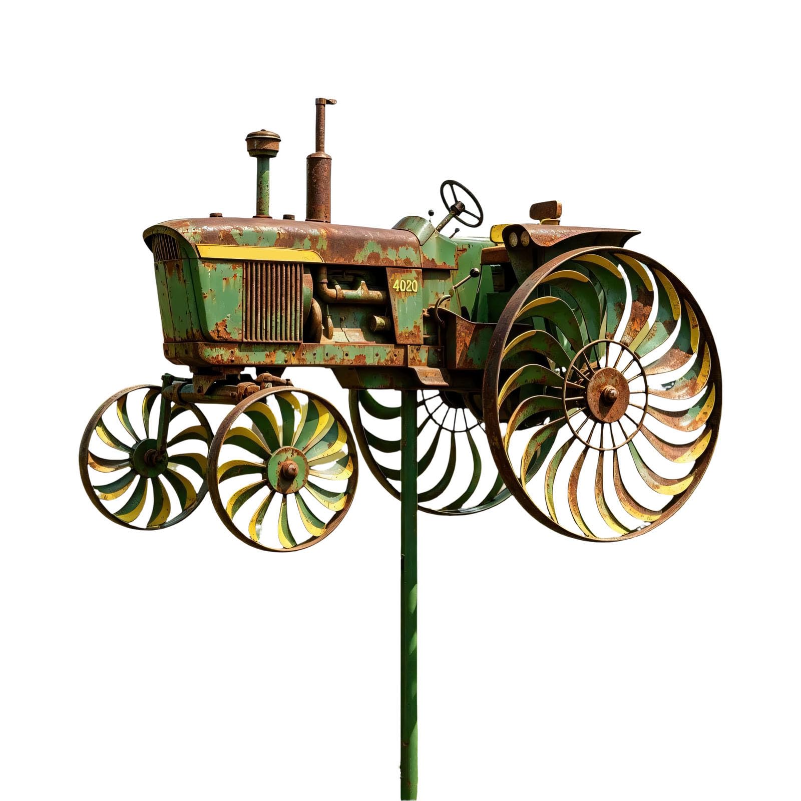 Distressed Iron Farm Equipment Windmill Display Great for Retro Landscaping Rural Landscape Windmill Centerpiece