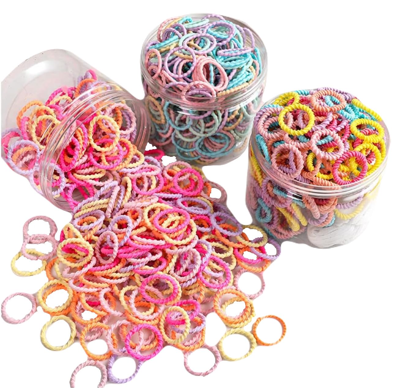 Colorful Elastic Rubber Bands Seamless Cotton Hair Bands for Women Girls and Kids Baby - Versatile Hair Ties Ponytail Holders Headband Hair Accessories-image-13