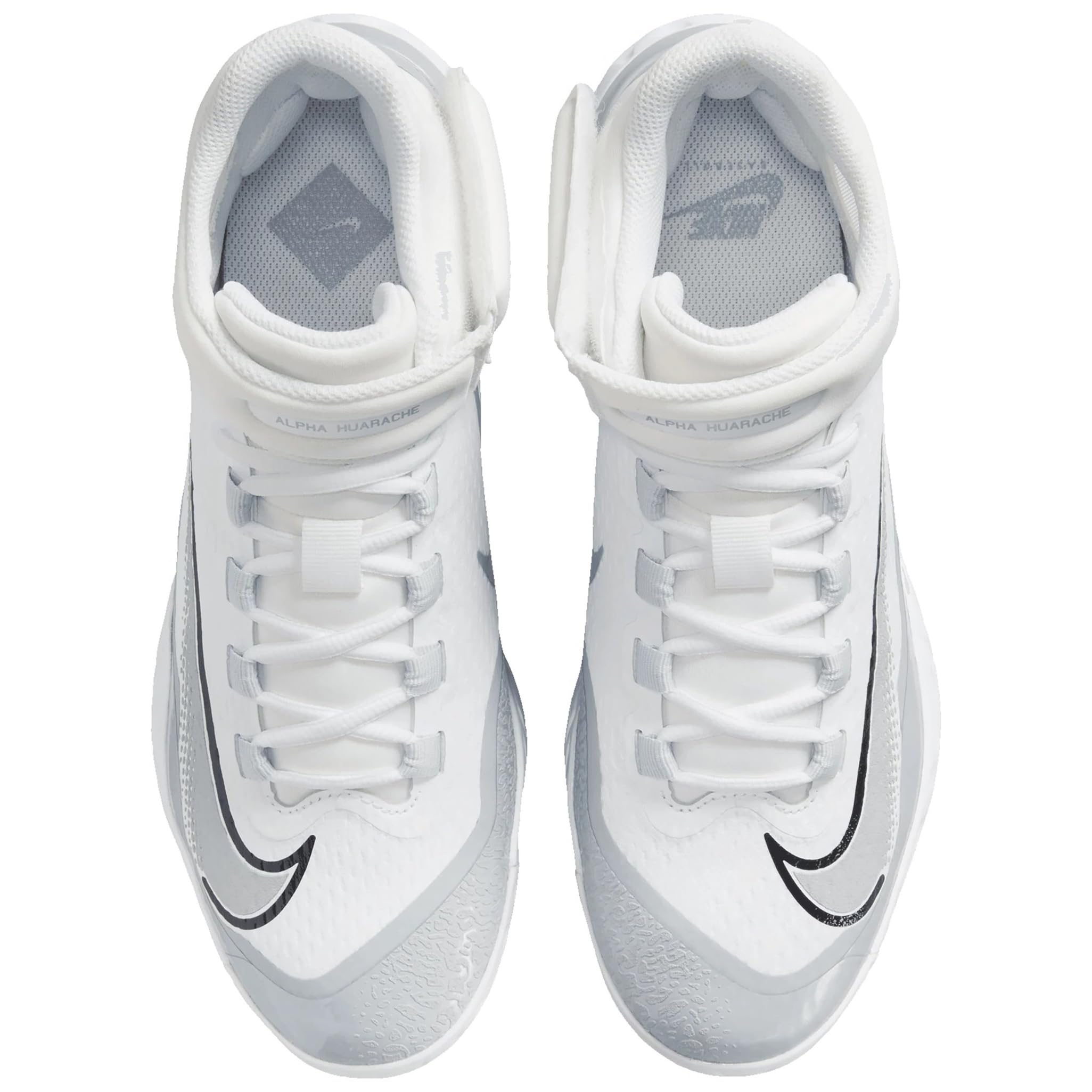 Nike Alpha Huarache Elite 4 Mid Mens FD2744-102 (White/Wolf Grey-), Size 7