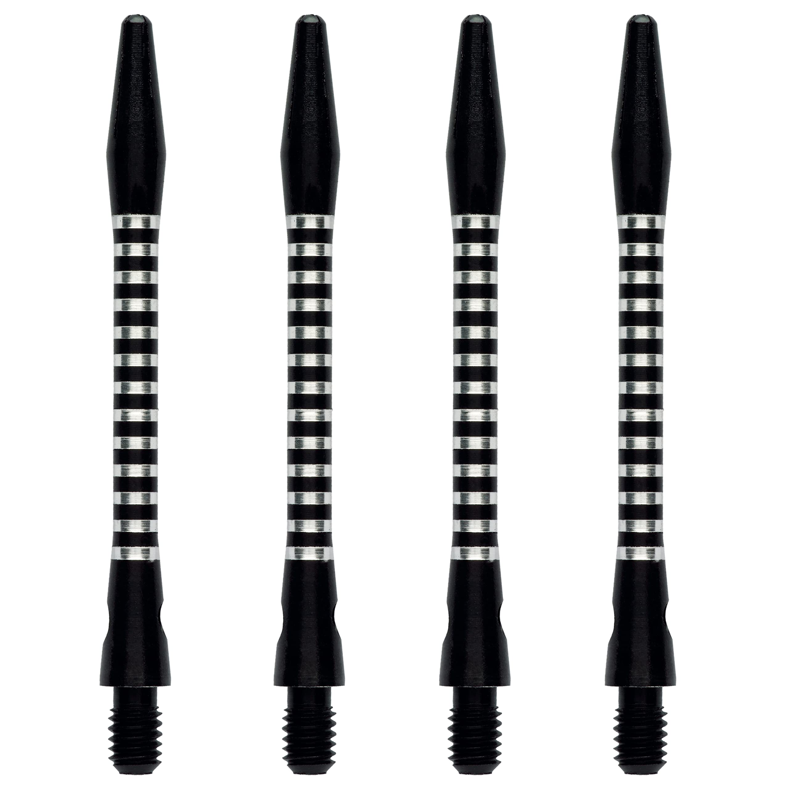 Lot Harrows Dimplex – 12 Tiges Et 12 Ailettes De Fléchettes, Tailles M Et Courtes, Noir, 100 Microns