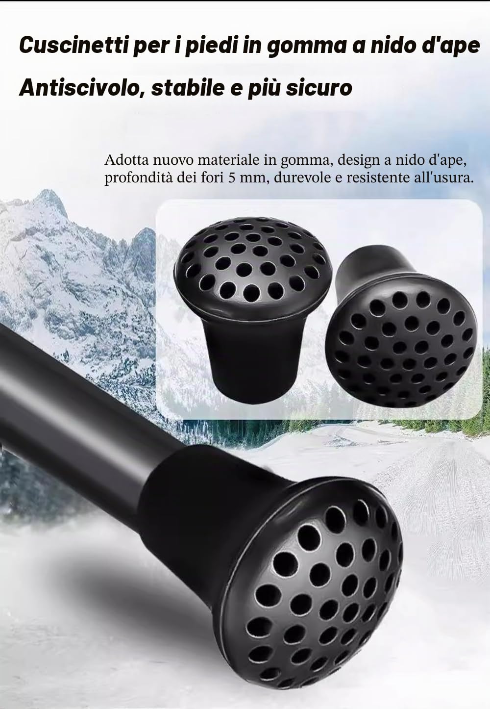 Pali da trekking bastoncino da escursionismo a doppia scopi -Plani da trekking regolabili regolabili leggeri design di viaggio compatto(1PC)