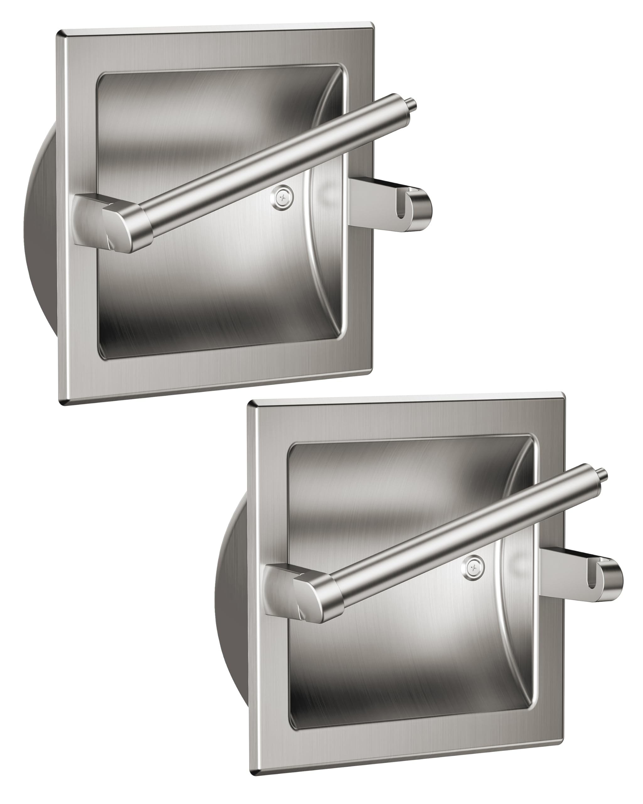 Recessed Toilet Paper Holder Wall Mount Brushed Nickel — Amazon image 17