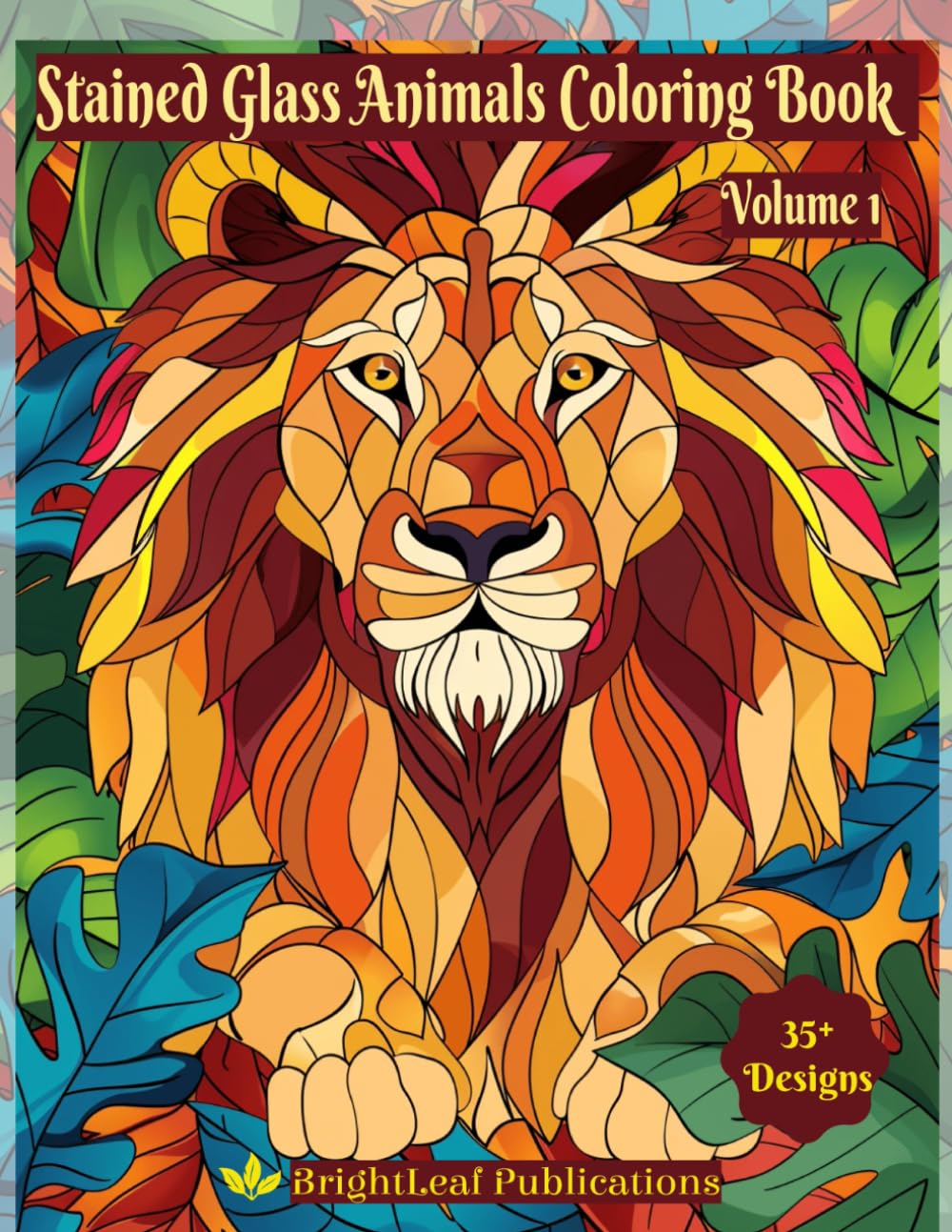 Stained Glass Animals Coloring Book - Volume 1: Zentangle book for Adults and Kids