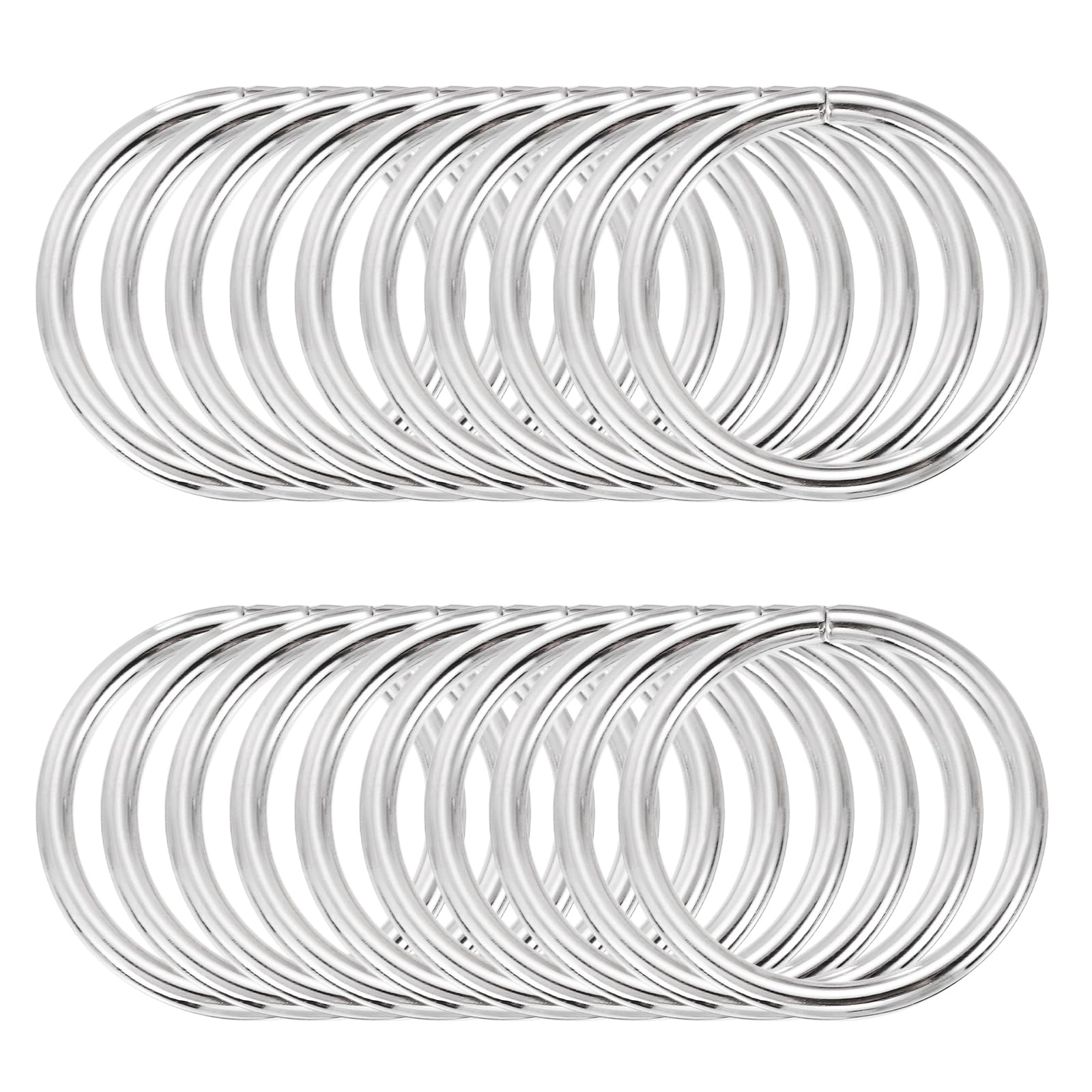 sourcing map 100 Pcs Metal Hoop Rings for Craft 1.2 Inch Floral Wreath Macrame Hoops Dream Catcher Rings for DIY Crafts Macrame Plant Hangers, Silver