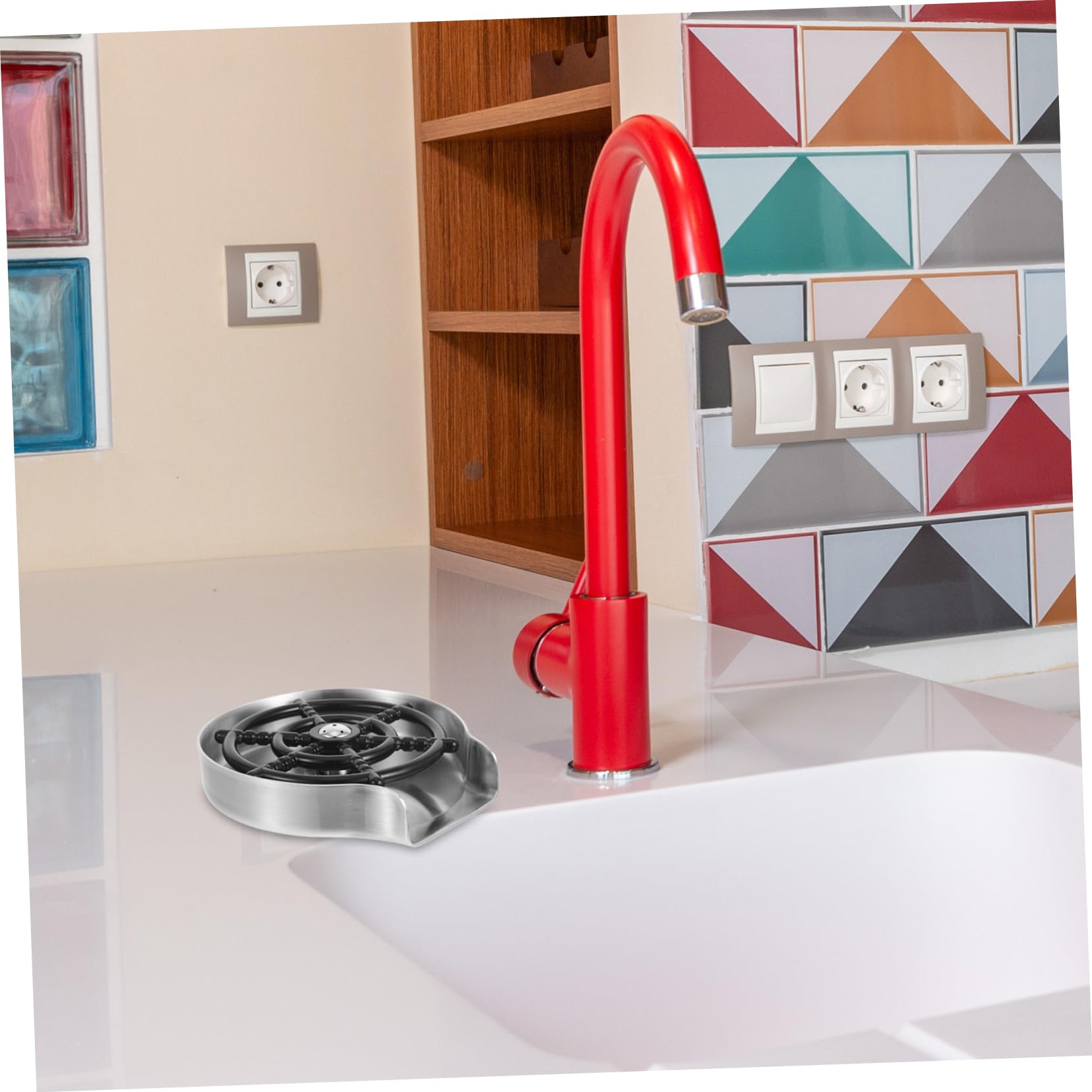 MAGICLULU Lavabicchieri Automatico per Lavandino in Acciaio Inox e Plastica, Spruzzo Rapido e Pulizia Bottiglie per Casa, Bar e Negozi di Tè