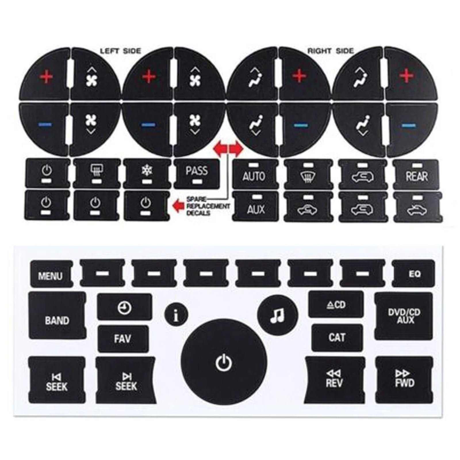 Car Interior Button Sticker Compatible with Buick for Enclave 2006-2012 Car Dashboard Control Button Repair Decals Decorative Sticker AC Interior Decor Accessor