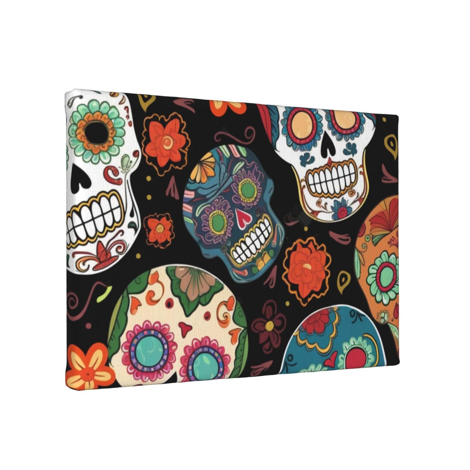 YKLJG sugar skulls Printed Wall Art Canvas Painting 30x20 CM Wooden Framed Picture Painting Artwork Prints for Bedroom Kitchen Home Office Decor