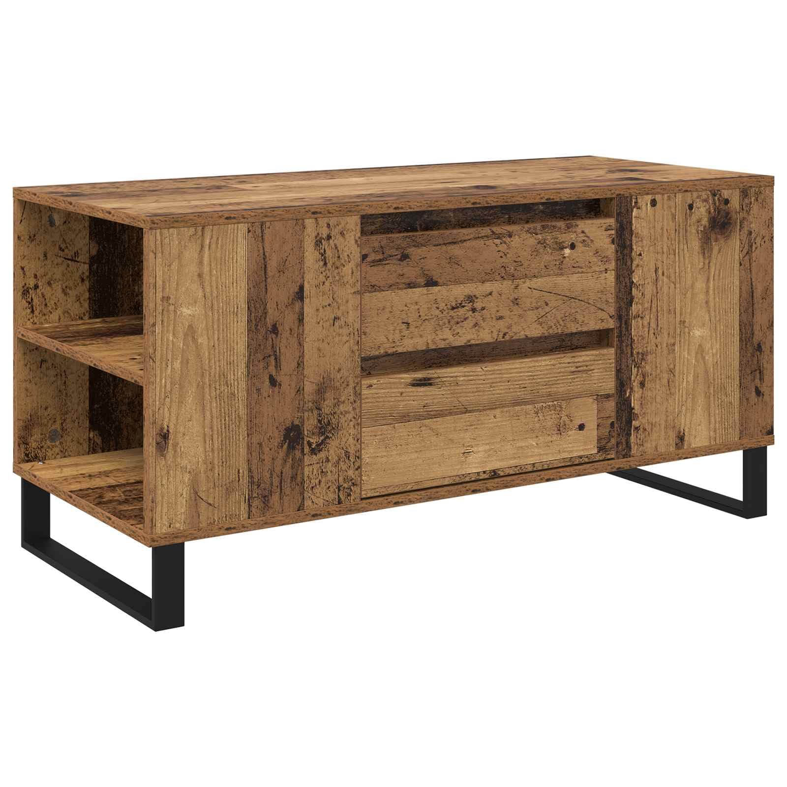 Table basse salon moderne en bois d'ingénierie rustique, meuble central rectangulaire 102cm