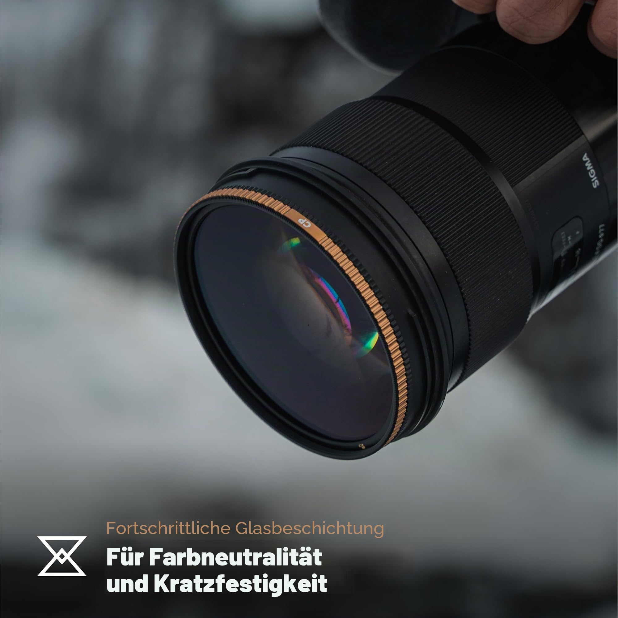 PolarPro - Quartzline CPol - 82 mm - Perfekte Farbneutralität - Messingrahmen - Kratzfeste/ölabweisende/hydrophobe Beschichtung - Cinema Series - Polarisationsfilter – Bild 4