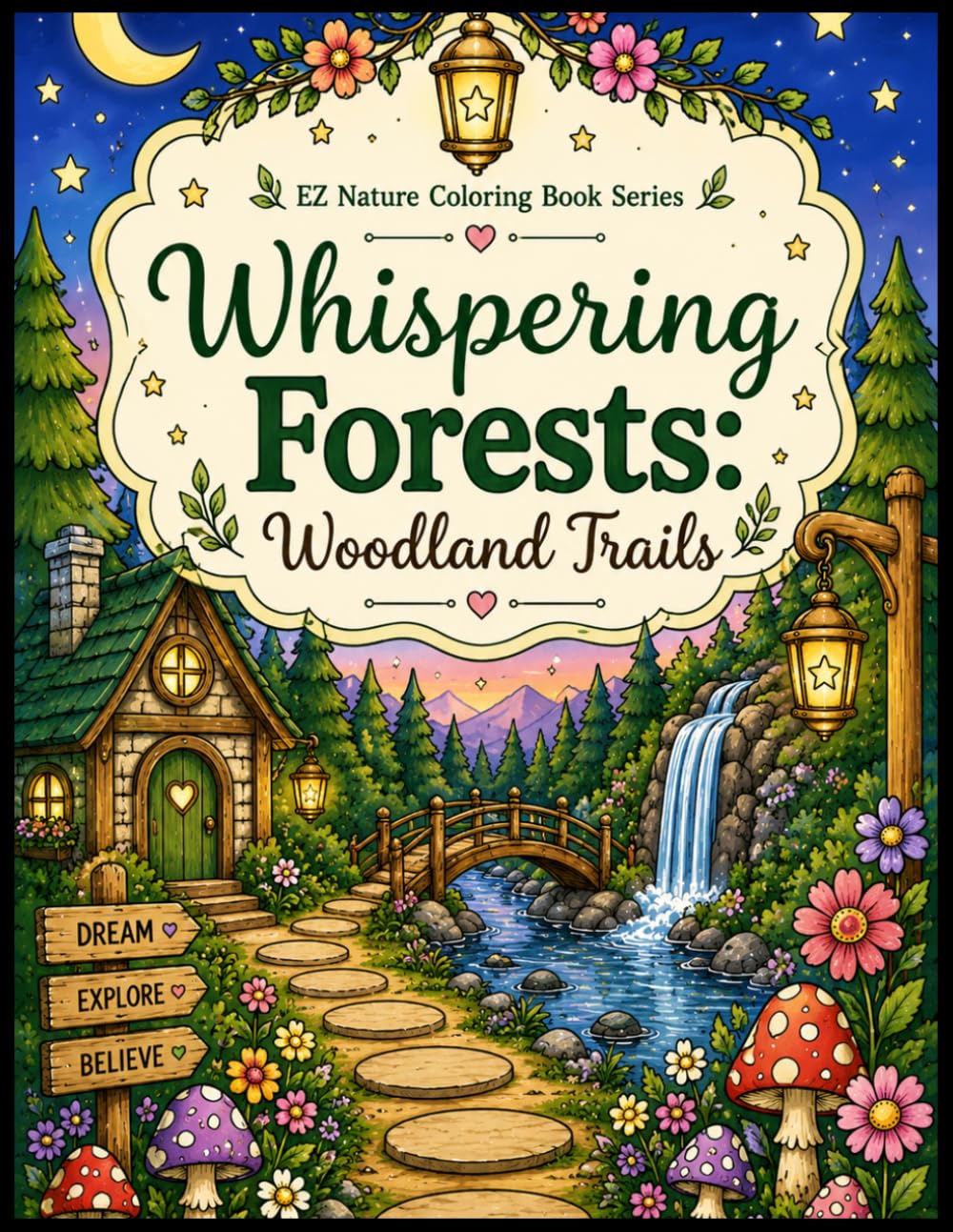 Whispering Forests — Woodland Trails (EZ Nautre Coloring Books)