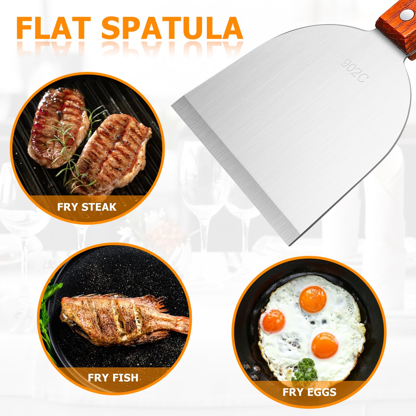UPKOCH Spatola Pizza Triangolare in Acciaio Inossidabile Raschietto tagliapasta con Manico Pancake Spatola Turner per Barbecue Grill Cottura 19 x 10,3 cm