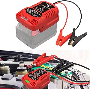 Jump Starter Adapter for Milwaukee Battery,12V Portable Car Jumper Cables,Automotive Booster Cable Adapter,Up to 3.5L Gas 6.5L Diesel Engines,(Battery not Included)