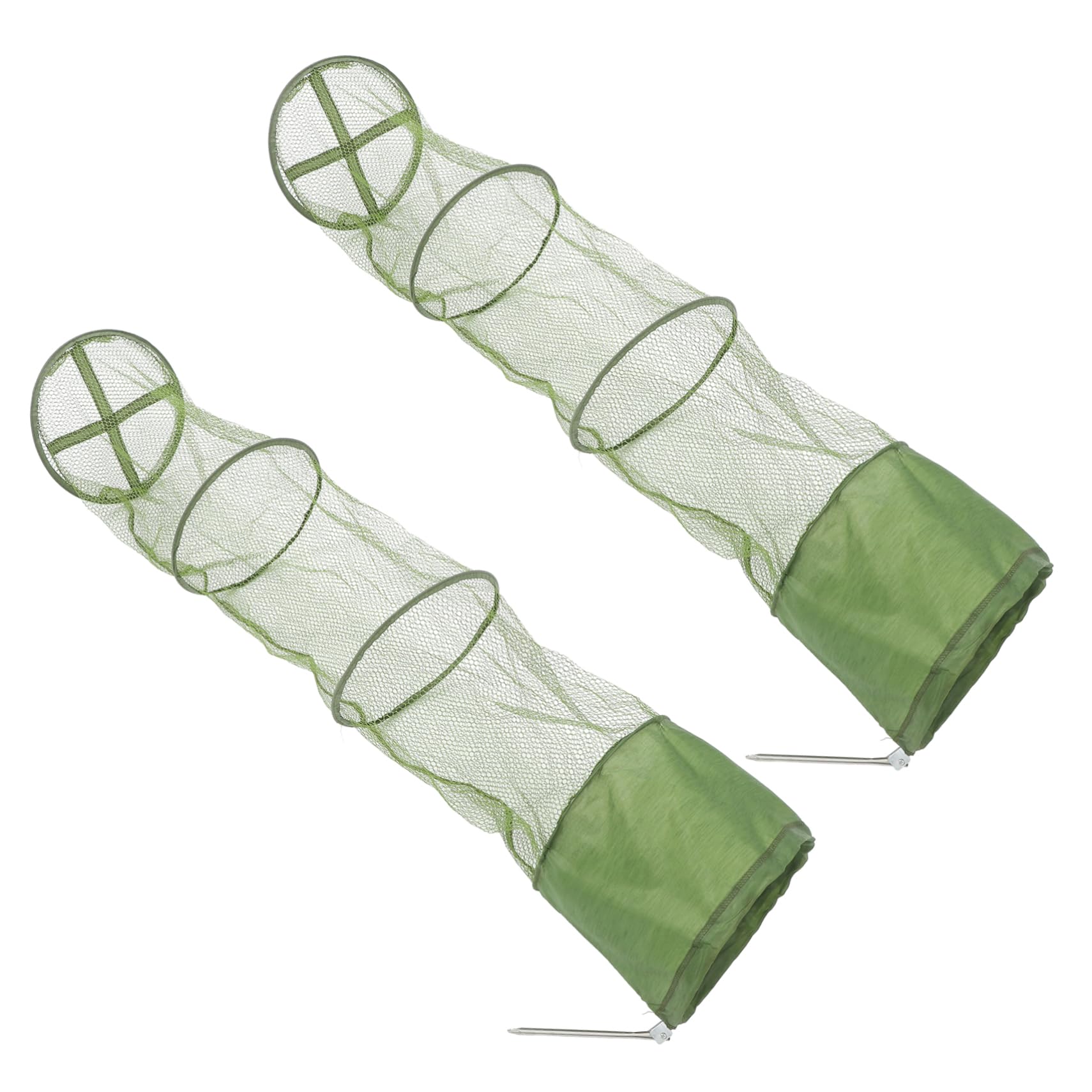 ibasenice Nassa da Pesca Pieghevole 2 Unità in Nylon e Tessuto Verde per Raccolta Aragoste Design Salvaspazio Accessorio per Pesca Sportiva